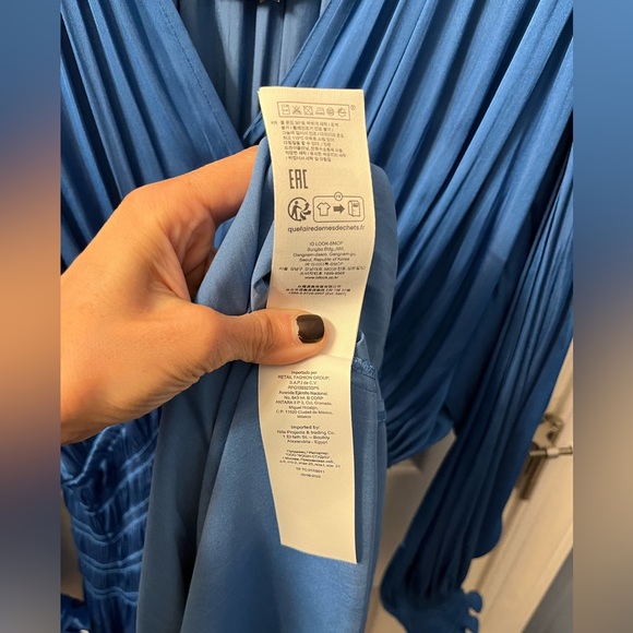 NWT -  Maje Satiny Maxi Dress Rovel Bleu - Size 36 - Picture 14 of 16